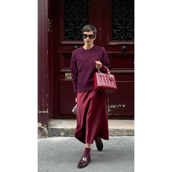 Naturalizer Cabaret Burgundy Patent Loafers | Block Heel Lug Sole Preppy Staple - Picture 9 of 16